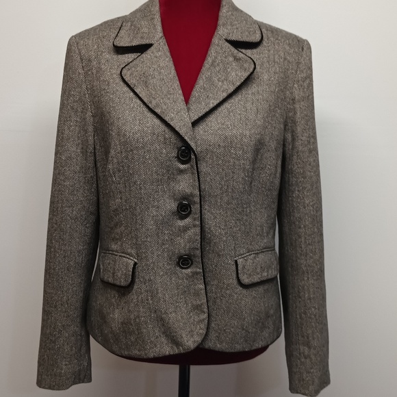 Tribal Jackets & Blazers - TRIBAL women’s WOOL SILK COTTON Blazer jacket size 12 lapel Notch-collar